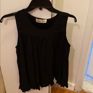 Black ruffle tank, open back